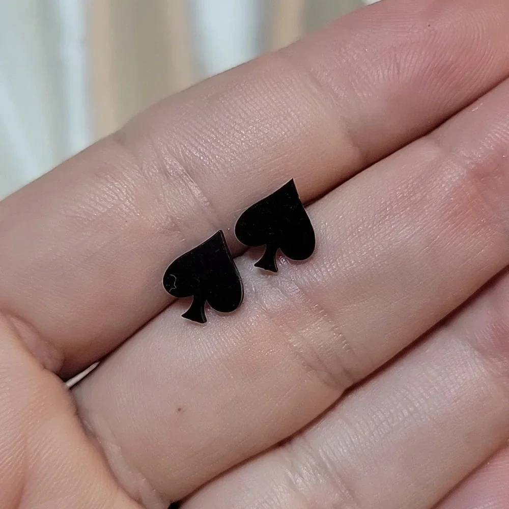 Spade Poker Stud Earrings, choice of color